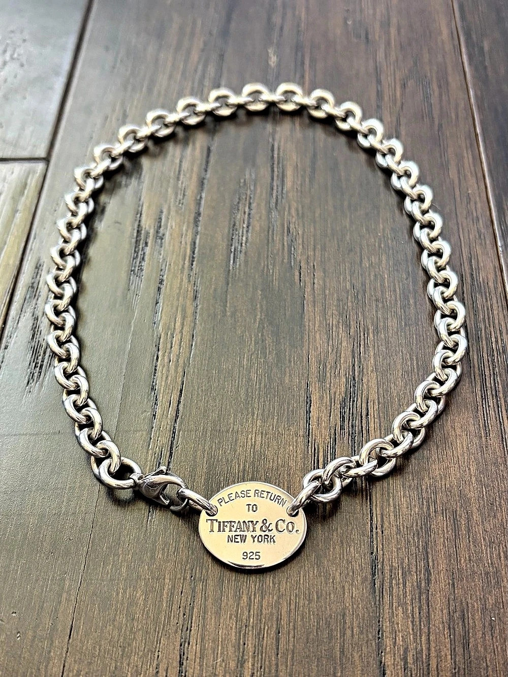 Tiffany & Co. Return to Tiffany Oval Tag Choker Necklace